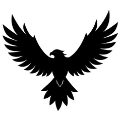 Obraz premium Black eagle soaring spread wings bird flying