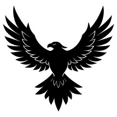 Obraz premium Black eagle with spread wings bird flying