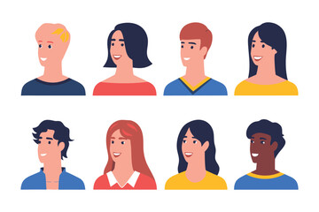 People Portraits: A vibrant collection of diverse individuals, each showcasing a unique smile and expressive face, embodying the essence of humanity and individuality.