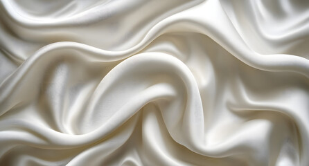 Obraz premium White fabric cloth textile material. White fabric background. White cloth waves background texture.