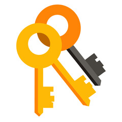 golden key on white background