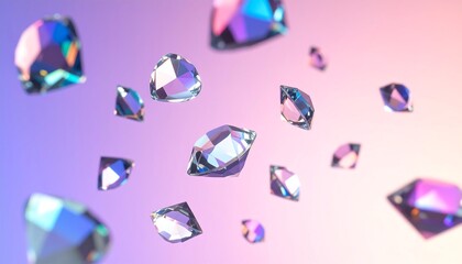 Floating iridescent gems