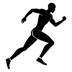 Runner mid stride dynamic pose running athlete