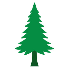 Obraz premium Green Pine Tree Forest Nature Flat Vector Icon