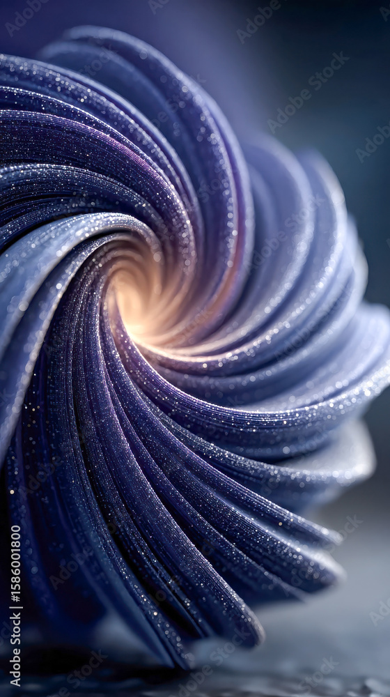 Aufkleber swirling blue vortex with glowing glitter particles and a soft bokeh background, evoking a sense of 