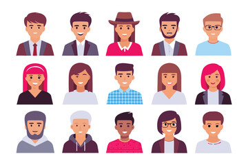 Diverse Faces of Humanity: A vibrant array of human avatars, each with unique characteristics and styles, representing the rich tapestry of human diversity.