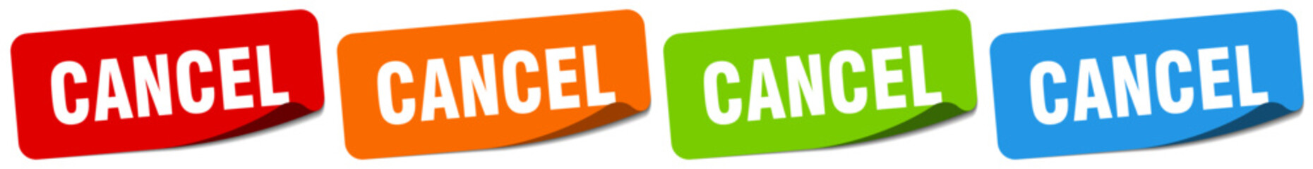 cancel sticker. cancel sticker set on white background