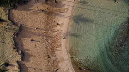 Drone footage of beach in Kauai Hawaii