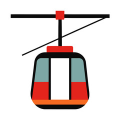Obraz premium red cable car