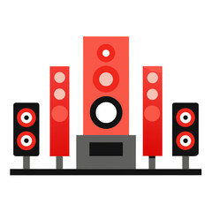audio speakers on white background