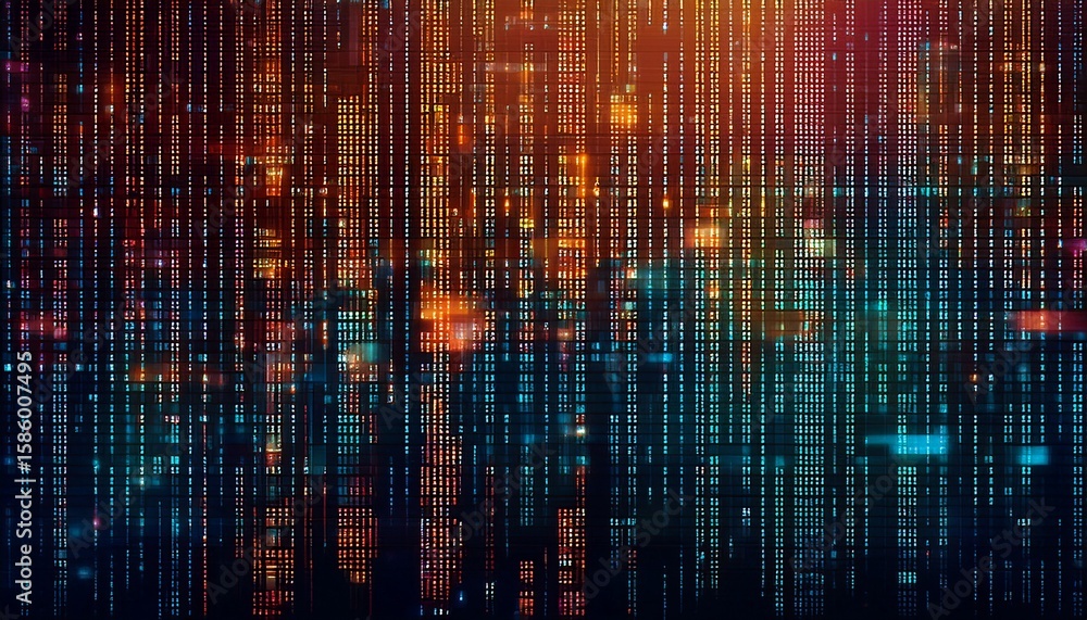 Poster abstract digital code pattern