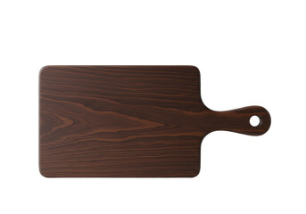 Isolated Dark Wood Cutting Board with Handle