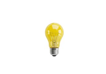 Isolated Classic Yellow Incandescent Light Bulb