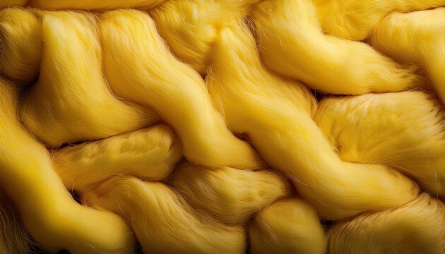 yellow rockwool insulation batts texture glass wool closeup background