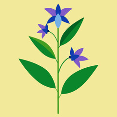 blue flowers on a white background