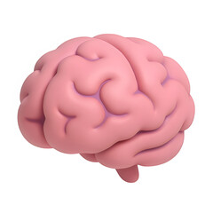 3d brain isolated on transparent background. Intelligence or creativity concept