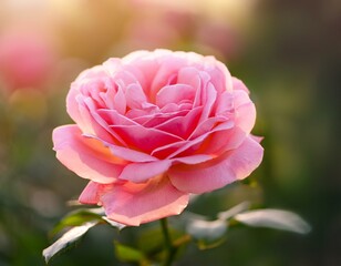pink rose in spring garden