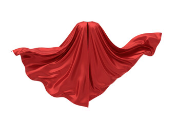 Isolated Flowing Red Superhero Cape