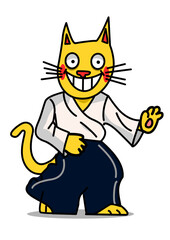 Illustration of an aikidoca cat