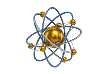 Isolated Model of Atom with Electrons and Nucleus