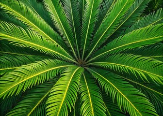 Green palm leaf texture high resolution photo