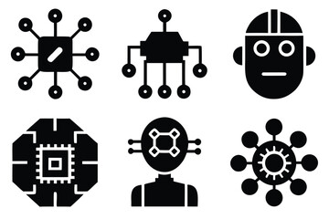 Artificial Intelligence Icon Set for Digital Interfaces