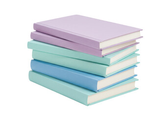Isolated Stack of Pastel Colored Books for Reading and Education