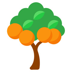 vector illustration of an orange tree