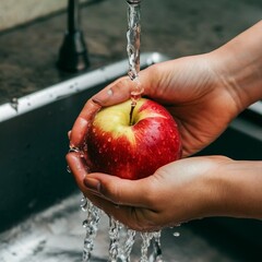 Hand Washing an Apple