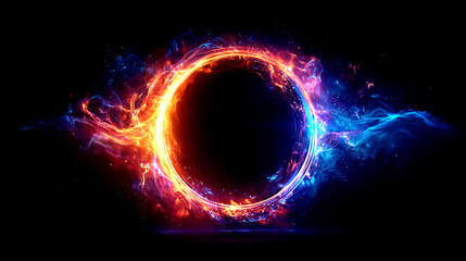 Cosmic Yin-Yang Energy Circle over the Horizon &ndash; Generative AI