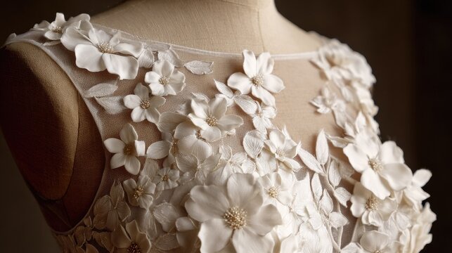 Floral lace bodice on mannequin (1)