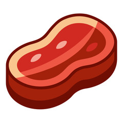 vector illustration of a slice of meat