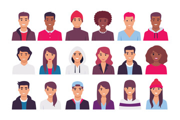 Diverse Portrait Collection: A vibrant array of individual portraits showcases the beauty of diversity, a mosaic of faces representing the multifaceted nature of humanity.