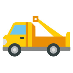 yellow truck isolated on white