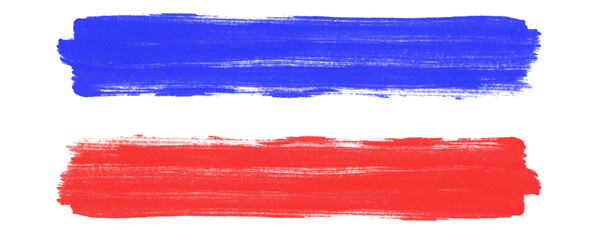 Red and Blue Brush Strokes With Pencil Hatching in a Minimalist Hand Drawn Style for Use in Highlighting and Underlining Text Isolated on a Transparent or White Background
