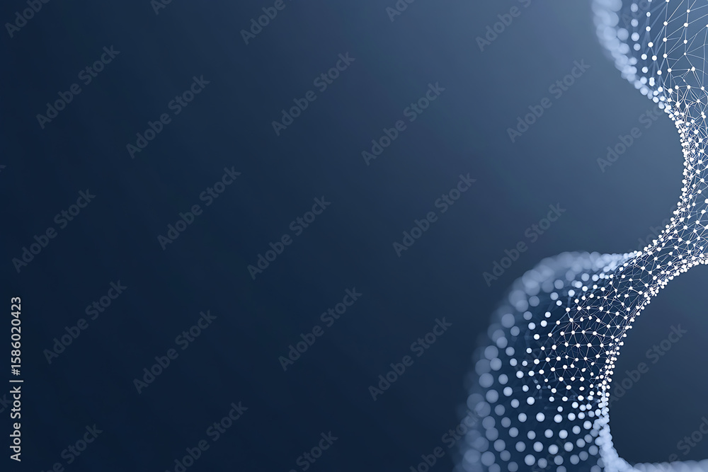 Poster abstract technology with dots and lines, creating a futuristic and modern design. the shape suggests