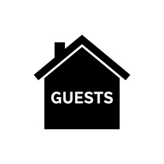 Fototapeta premium Guests house silhouette icon vector flat design.