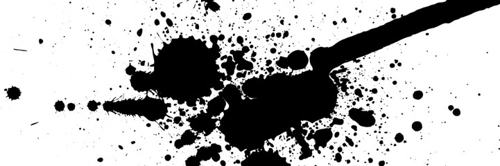 Black ink splat isolated on white background. abstract grunge background.