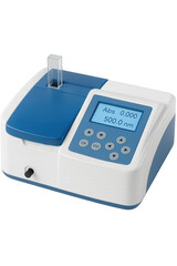 Modern spectrophotometer measuring absorbance with transparent background