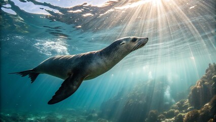 Obraz premium Sea lions, sharp and realistic, Photo