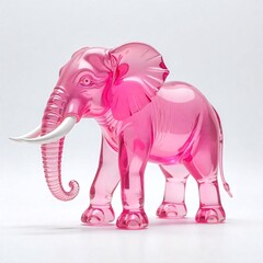 a pink crystal elephant on a white background