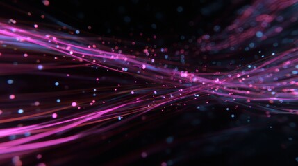 Abstract Pink Purple and Blue Glowing Lines Background