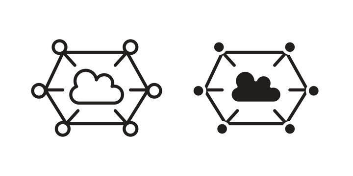 edge computing icon. linear style sign for mobile concept and web design.