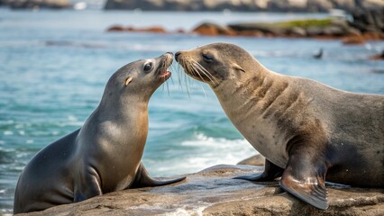 Sea lions, sharp and realistic, Photo