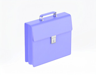 A stylish and minimalist 3d rendered illustration of a lavender colored briefcase.