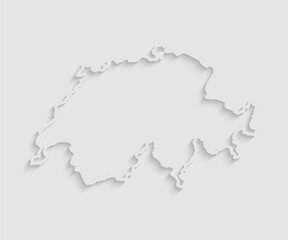 Fototapeta premium Vector map of Switzerland, abstract inner shadow
