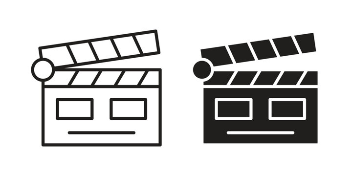 Cinema flapper icon. linear style sign for mobile concept and web design.