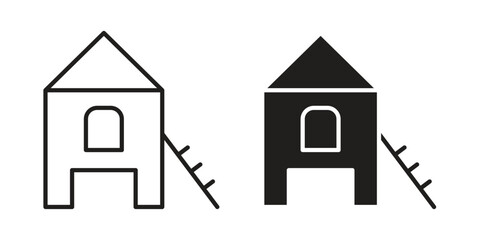 Chicken coop icon. linear style sign for mobile concept and web design. © Opps