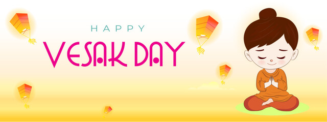 Happy Vesak day buddha vector art with background. The Birthday, Enlightenment and Death of Lord Buddha.