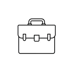 Simple outline briefcase icon representing business travel and work on a clean background